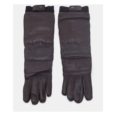 Marni Dark Brown Leather Long Gloves