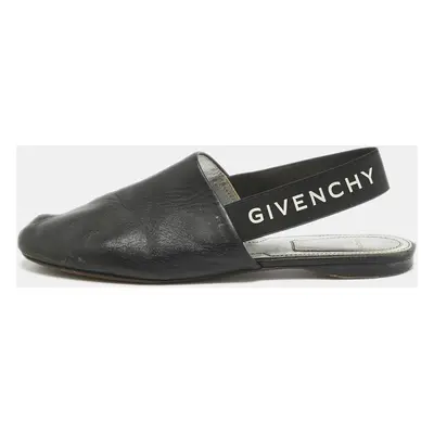 Givenchy Black Leather Rivington Slingback Flats Size