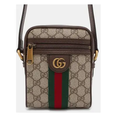 Gucci Beige/Brown GG Canvas Leather GG Supreme Offdia Shoulder Bag