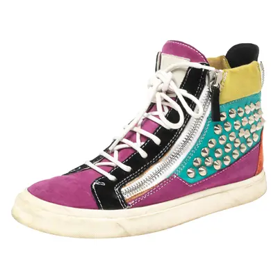 Giuseppe Zanotti Multicolor Suede Spike High-Top Sneakers Size