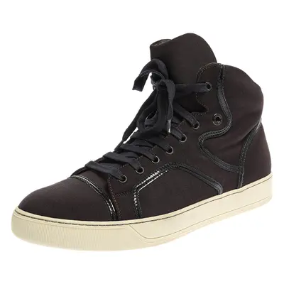 Lanvin Burgundy Nylon High Top Sneakers Size