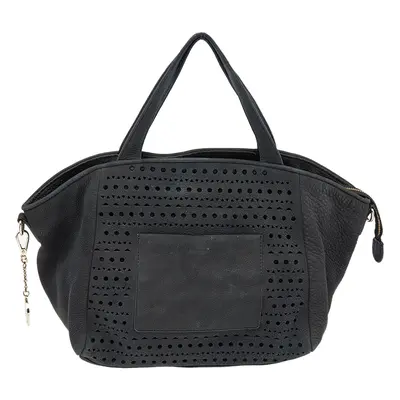 Dkny Black Leather Zip Tote