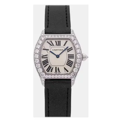 Cartier Silver 18k White Gold Tortue WA507231 Manual Winding Women's Wristwatch mm