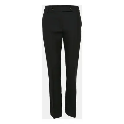 Valentino Black Wool and Silk Stud Buttoned Waist Trousers