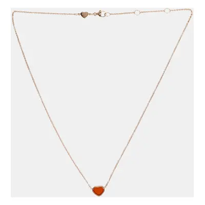 Chopard Red 18kt Rose Gold My Happy Heart Carnelian Necklace