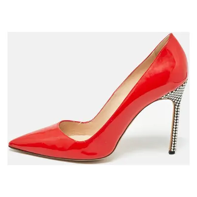 Manolo Blahnik Red Patent Leather Pointed Toe Pumps Size