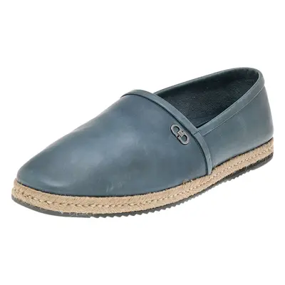 Salvatore Ferragamo Blue Leather Slip on Espadrilles Size