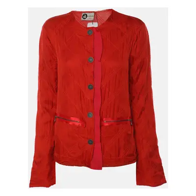 Lanvin Red Viscose Button Front Cardigan