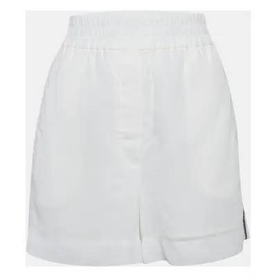 Brunello Cucinelli White Cotton Side Embellished Shorts