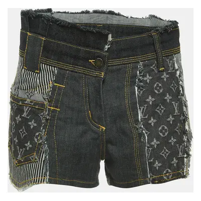 Louis Vuitton Grey Monogram Denim Patch Work Shorts