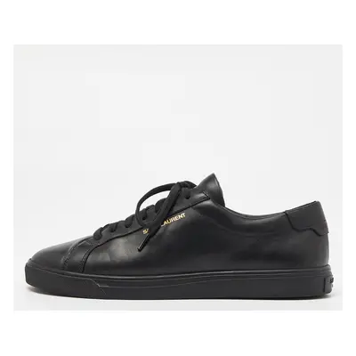 Saint Laurent Black Leather Andy Low Top Sneakers Size 39.5