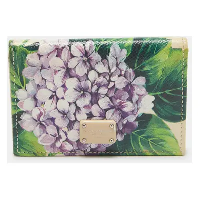 Dolce & Gabbana Multicolor Floral Print Leather Card Case