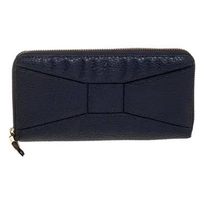 Kate Spade Navy Blue Leather Zip Around Wallet