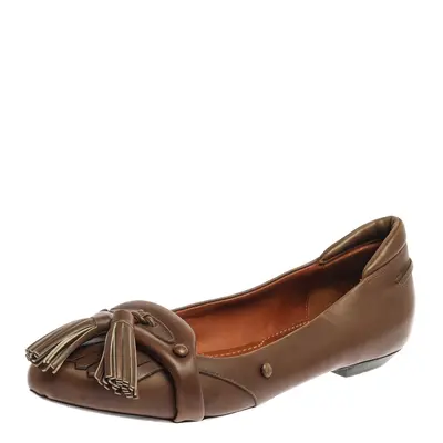 Givenchy Brown Leather Tassel Loafers Size 37.5