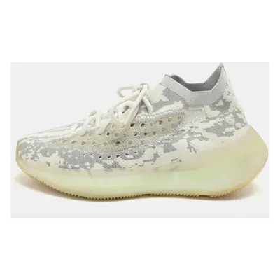 Yeezy x Adidas White/Grey Knit Fabric Boost 'Alien' Low Top Sneakers Size