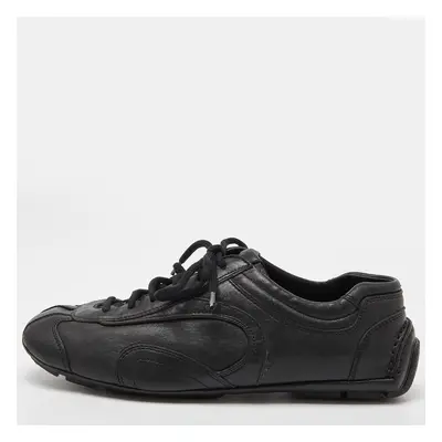 Prada Sport Black Leather Low Top Sneakers Size