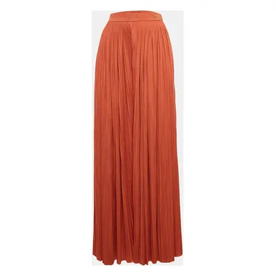 Chanel Brown Plisse Silk Jersey Wide-Leg Pants