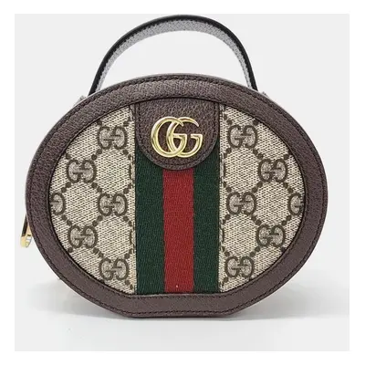 Gucci Beige GG Canvas Ophidia Mini Chain Bag