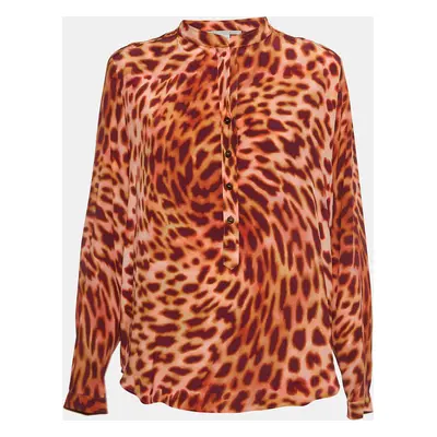 Stella McCartney Multicolor Print Silk Buttoned Shirt Blouse