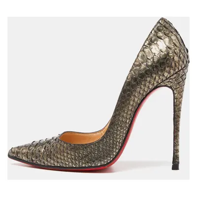 Christian Louboutin Metallic Python So Kate Pumps Size 37.5