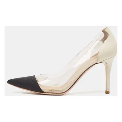 Gianvito Rossi Black/White Fabric, Leather and PVC Plexi Pumps Size