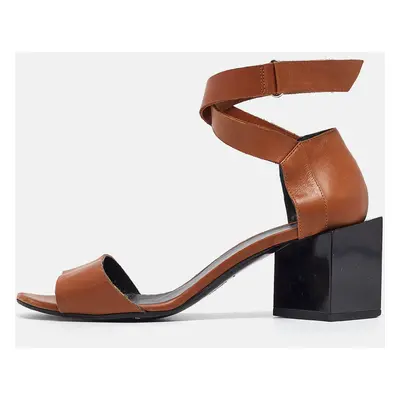 Pierre Hardy Brown Leather Ankle Wrap Sandals Size