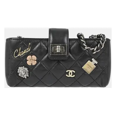 Chanel Black Lambskin Mademoiselle Lock Shoulder Bag