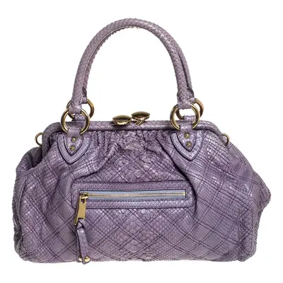 Marc Jacobs Purple Quilted Python Stam Satchel