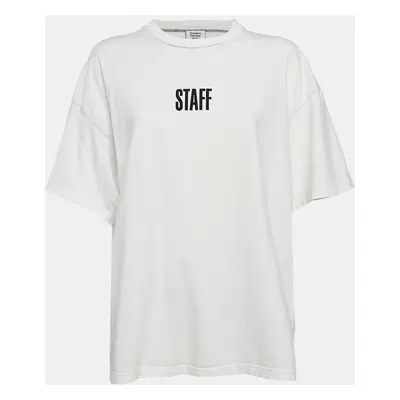 Vetements X Hanes White Staff Print Cotton Oversized T-Shirt