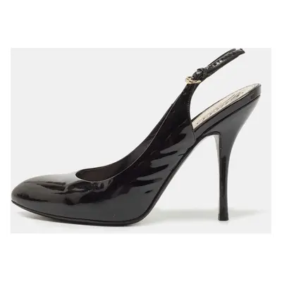 Gucci Black Patent Leather Slingback Pumps Size 38.5