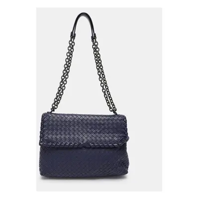 Bottega Veneta Blue Intrecciato Leather Olimpia Shoulder Bag