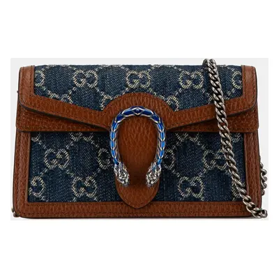 Gucci Blue/Brown Super Mini GG Denim Dionysus Crossbody Bag