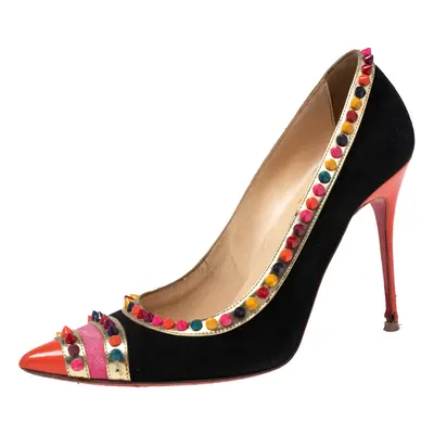 Christian Louboutin Multicolor Suede and Patent Leather Malabar Hill Pumps Size 39.5