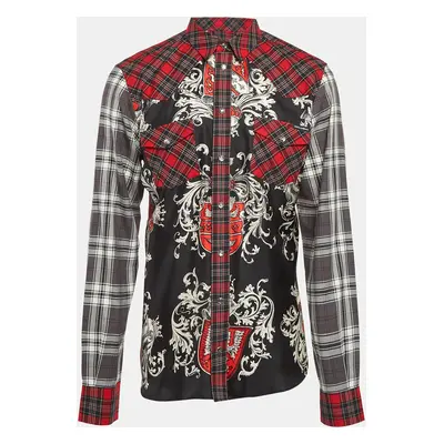 Dolce & Gabbana Red Checks Printed Cotton Blend Shirt