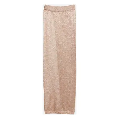 Superdown Metallic Crochet Knit Sheer Maxi Skirt