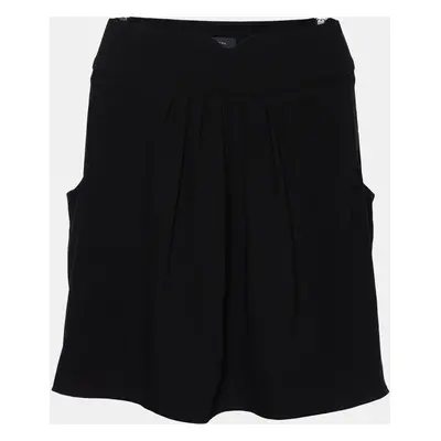 Joseph Black Crepe Pleated Aceline Mini Skirt