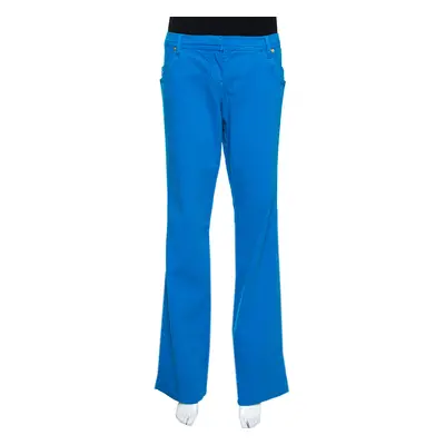 Roberto Cavalli Blue Stretch Cotton Straight Leg Jeans