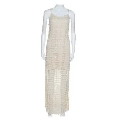 Alice + Olivia Cream Crochet Anora Maxi Dress