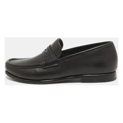 Salvatore Ferragamo Black Leather Connor Penny Loafers Size 40.5