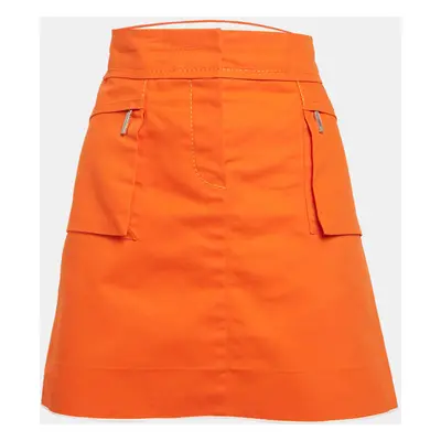 Louis Vuitton Orange Cotton Pocket Detail Mini Skirt