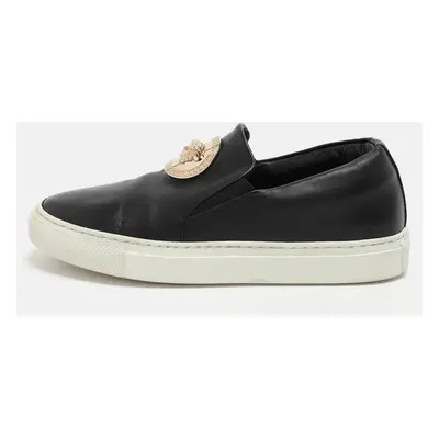 Versace Black Leather Medusa Slip On Sneakers Size