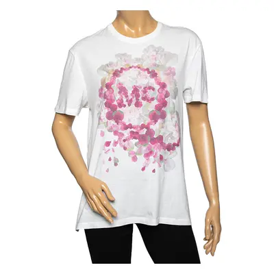 McQ by Alexander McQueen White Cotton Floral Print Top