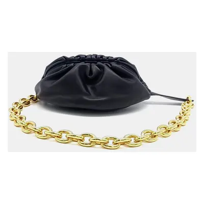 Bottega Veneta Black Leather The Belt Chain Pouch