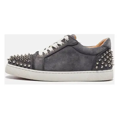 Christian Louboutin Grey Suede Orlato Lace Up Sneakers Size