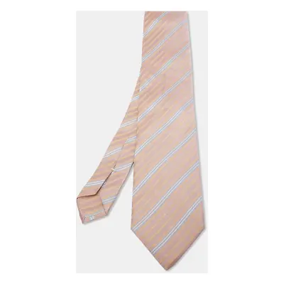 Ermenegildo Zegna Pink Patterned Silk Jacquard Tie