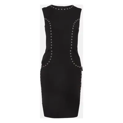 Love Moschino Black Studded Gabardine Sheath Dress