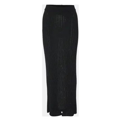 See by Chloe Black Lurex Rib Knit Maxi Skirt