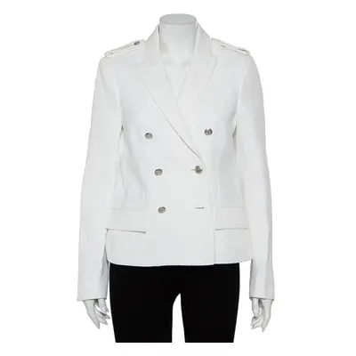 Joseph White Cotton & Ramie Double Breasted Yvette Blazer