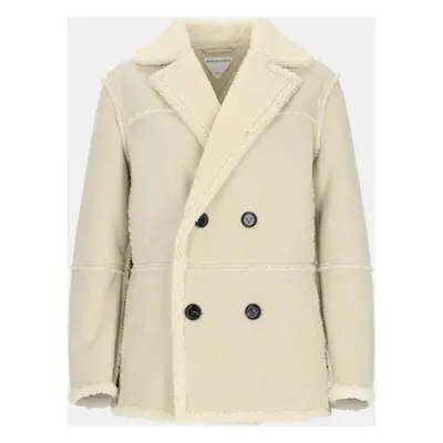 Bottega Veneta White Merino Shearling Blouson Jacket