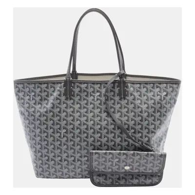 Goyard Gray White Coated Canvas Leather Saint Louis Pm Tote Bag